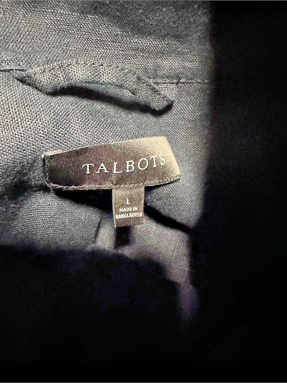 Talbots Washed Linen Jacket Utility Jacket in Blue, Large - Picture 4 of 8